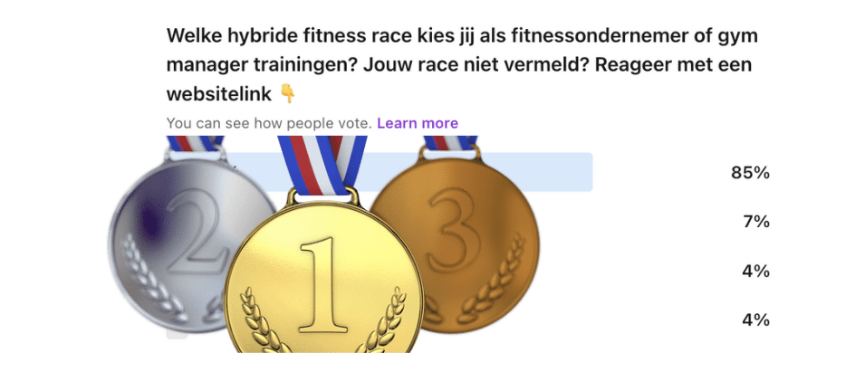 Dit is de 𝘂𝗶𝘁𝘀𝗹𝗮𝗴 𝘃𝗮𝗻 𝗱𝗲 𝗽𝗼𝗹𝗹 van vorige week over hybride fitness training.

En de winnaar isssss... zie zurl.co/W9WFR  🏆 

𝗣𝗦 Ontdek hoe je 𝗱𝗼𝗼𝗿𝗹𝗼𝗽𝗲𝗻𝗱 𝗹𝗲𝗱𝗲𝗻 𝗯𝗶𝗻𝗻𝗲𝗻𝗸𝗿𝗶𝗷𝗴𝘁 zurl.co/o4L2r  voor hybride training