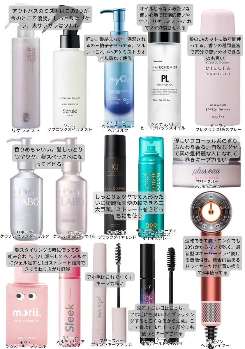 髪質ゴミ改善をきっかけに狂ったようにヘアケア課金を続けてこれは良い！と思えたツヤ維持アイテム🫧