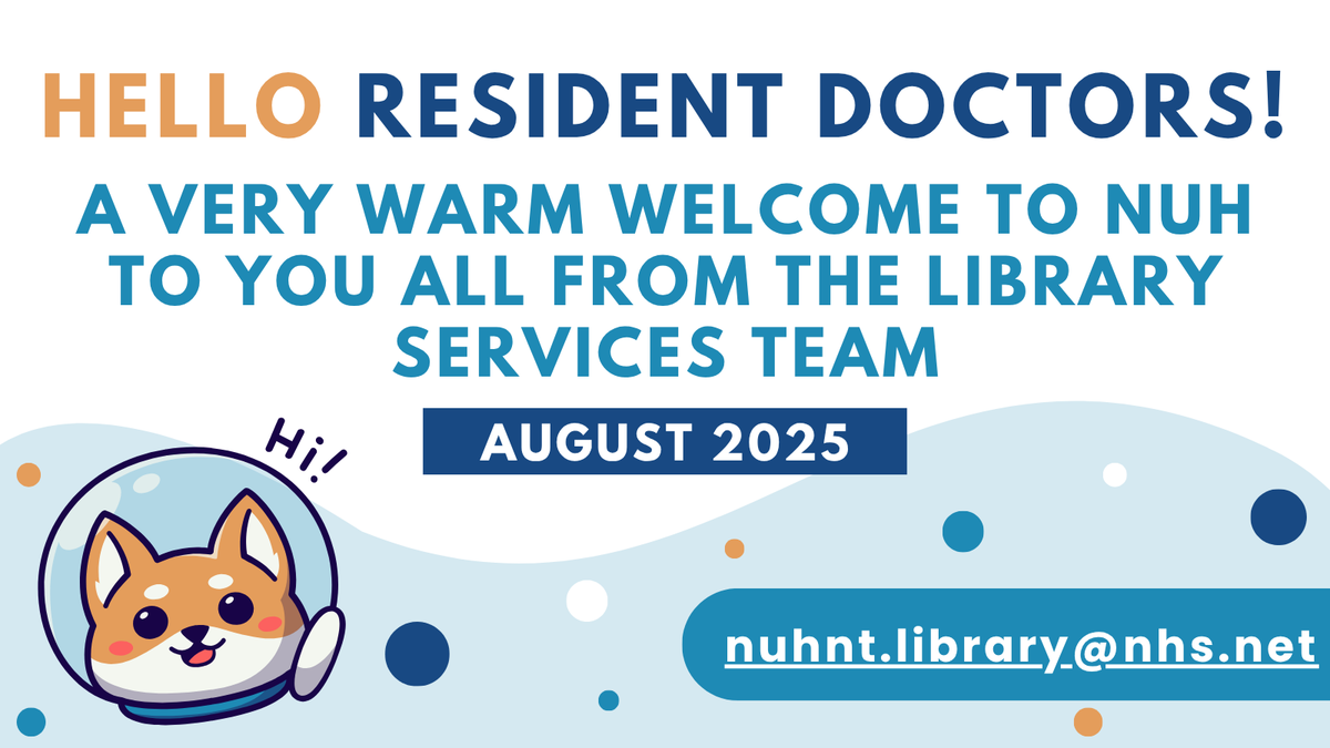 Welcome to all of the new doctors on induction day today! Register at openathens.nice.org.uk to access our collection of online resources such as UpToDate, journals, &amp; eBooks. You can also register at healthlibrariesmidlands.nhs.uk to request physical books &amp; use 24/7 study spaces. 📚