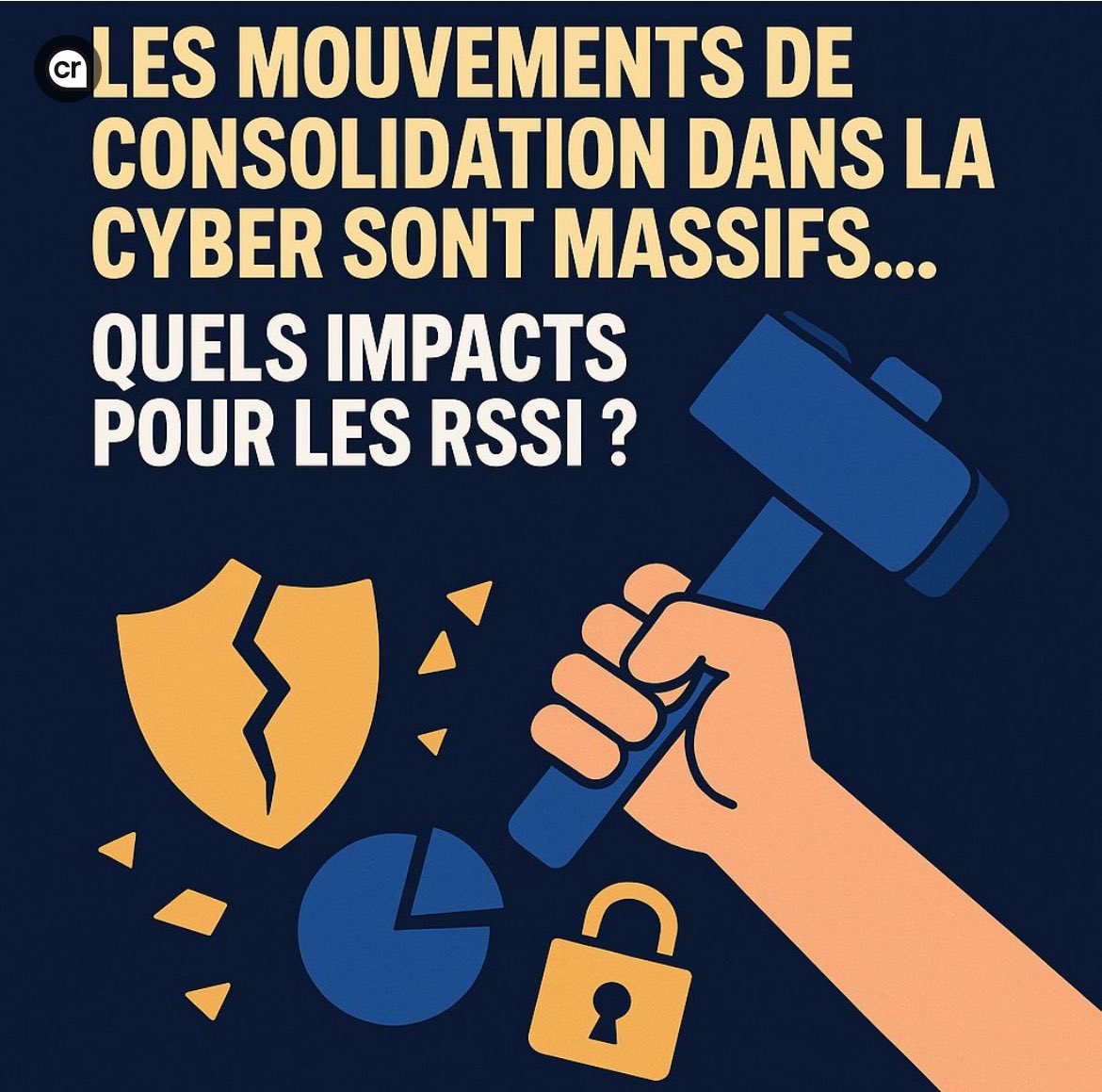 🔵 Mouvements massifs de consolidation dans la cybersécurité …
Via <a href="/gbillois/">Gerome Billois</a> 
☑️linkedin.com/posts/gbillois…