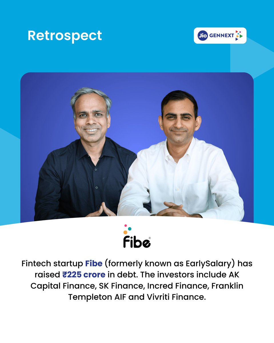 Congratulations Fibe (formerly known as EarlySalary), a JioGenNext alumnus, for raising significant funding as it continues to transform personal finance in India. From a bold idea to a fintech force, Fibe’s journey has been incredible. 

#JioGenNext #Fibe #FinTech #Reliance #Jio