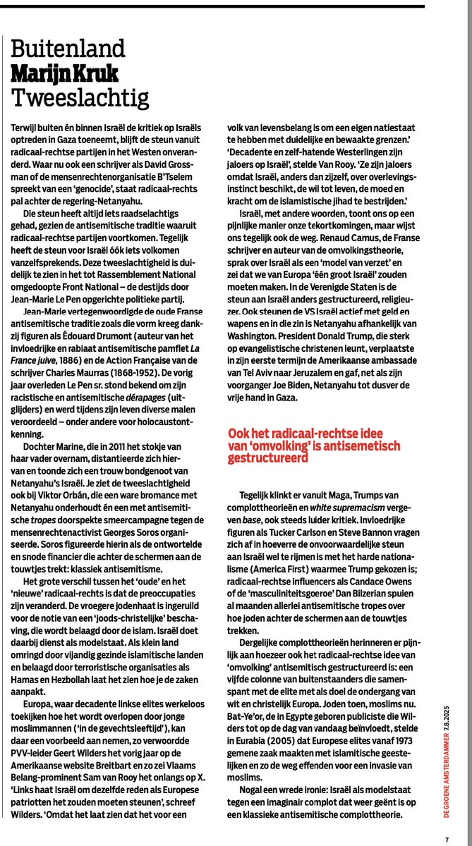 Marijn Kruk (@marijn_kruk) on Twitter photo 'De vroegere jodenhaat is ingeruild voor de notie van een ‘joods-christelijke’ beschaving, die wordt belaagd door de islam.' Lees hier m'n column in <a href="/DeGroene/">De Groene Amsterdammer</a> , over de ironie van Israël als radicaal-rechtse modelstaat: 'De vroegere jodenhaat is ingeruild voor de notie van een ‘joods-christelijke’ beschaving, die wordt belaagd door de islam.' Lees hier m'n column in <a href="/DeGroene/">De Groene Amsterdammer</a> , over de ironie van Israël als radicaal-rechtse modelstaat: