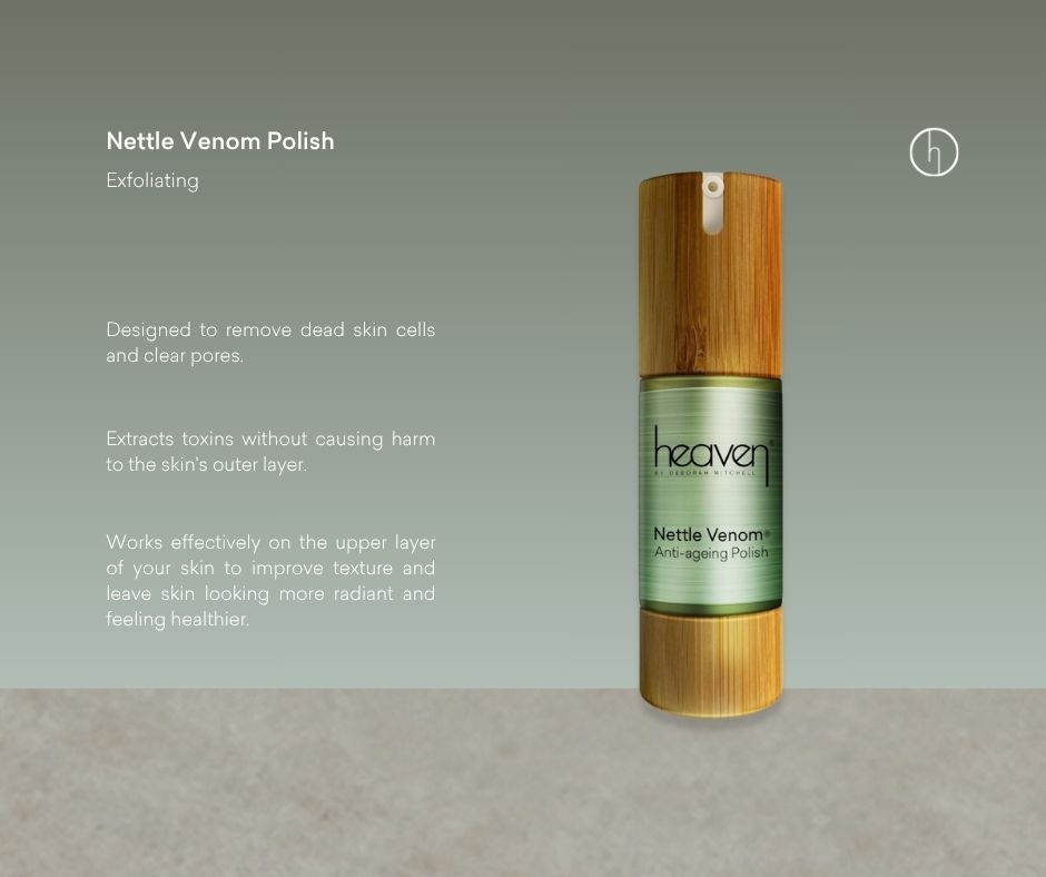 Created to rival our iconic Bee Polish, the Nettle Venom Polish brings you the same transformative results, but with a purely plant-based formula. 🌿

Shop - shop.heavenskincare.com/nettle-venom-p…

#HeavenSkincare #Exfoliate #NettleVenom #PlantBasedSkincare