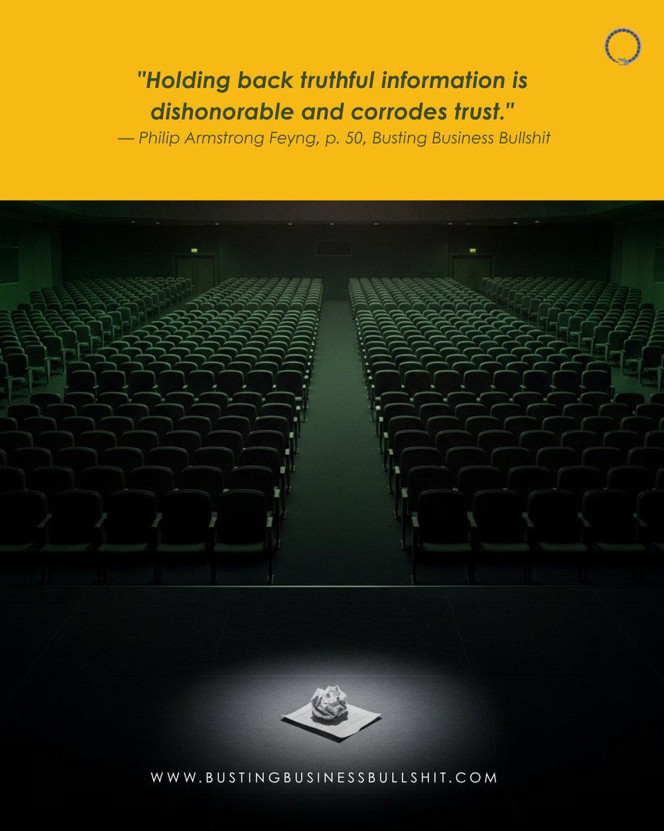 bustingbizbs's tweet image. Most corporate comms are just noise. The real meaning? Buried in a sea of nothing. Trust dies when truth is managed. 

#BustingBusinessBullshit #NoBullshit #DecodeTheTruth #LeadershipFail #CorporateFluff