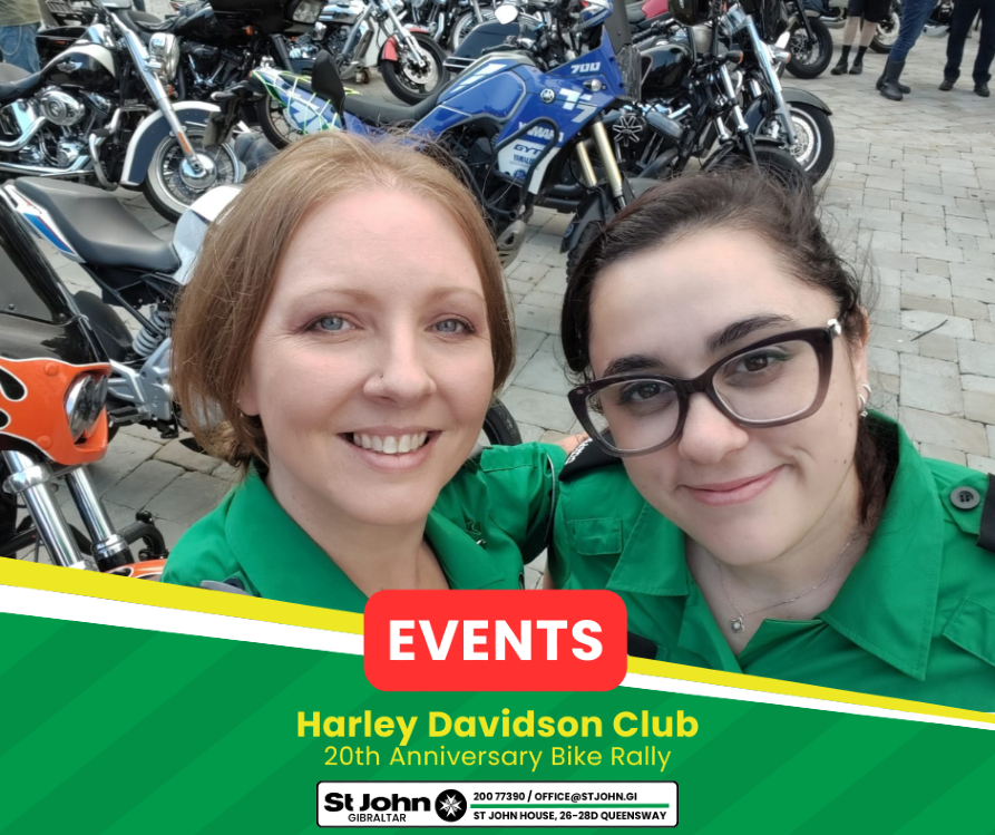 Saturday saw us providing first aid cover for the Casemates part of the Harley Davidson Club Gibraltar's 20th Anniversary Harley Davidson and Custom Bike Rally. A fun day with people attending from so many countries!💚