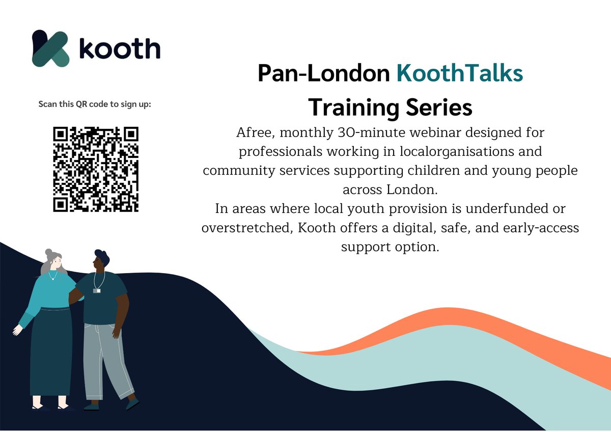 Pan-London KoothTalks Training Series

A free monthly 30-minute webinar designed for professionals working in local organisations and community services supporting children and young people across London.
kooth.com