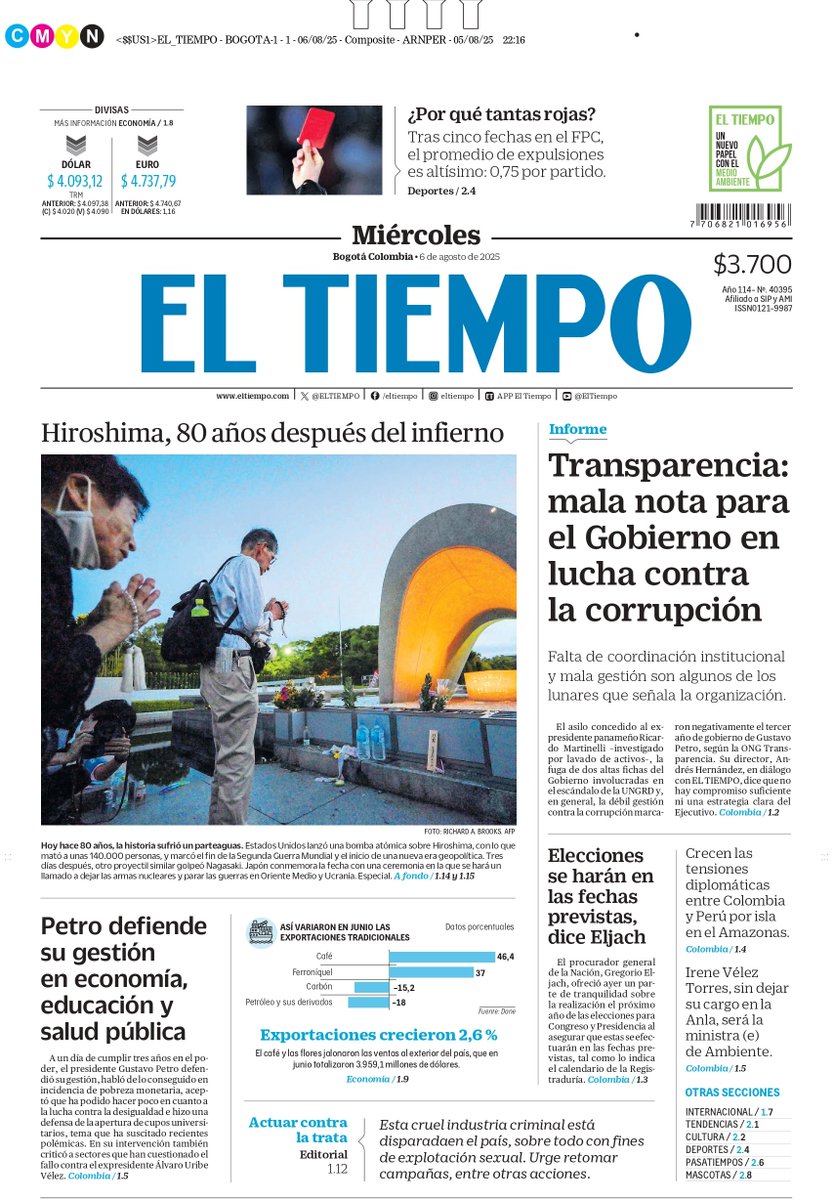 ☕️ ¡Buenos días! 📰 Esta es la portada de EL TIEMPO para este miércoles⬇️
🧵 Inicie el día bien informado con las noticias más destacadas del día ↓