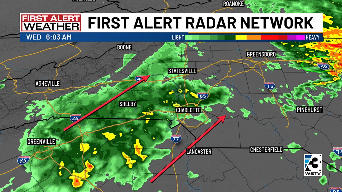 EricGarlickwx's tweet image. We are tracking rain, some heavy at times, again on WBTV news this morning. #NCWX #SCWS