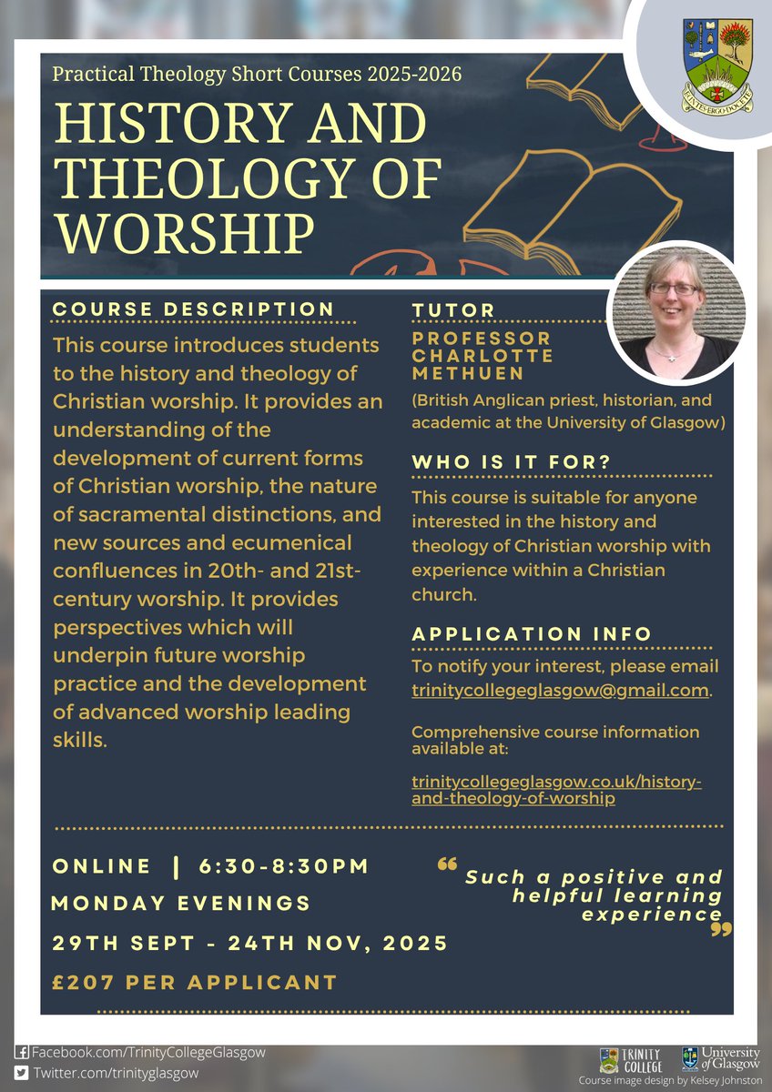 Just under one month left to apply for our short courses.
Deadline Friday 5 September 2025.

Full details: trinitycollegeglasgow.co.uk/short-courses