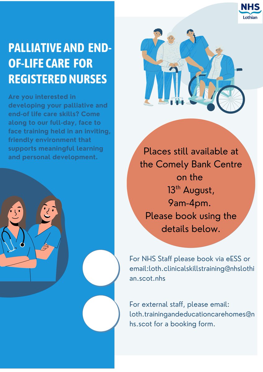 Lothian Care Academy (@lothiancareacad) on Twitter photo 📢Are you a Registered Nurse working in a Lothian Care Home or Care at Home setting ? if so see below for some late availability Palliative Care education through <a href="/Lothian_CET/">NHS Lothian Clinical Education and Training</a> but don't delay these places are sure to go quick 🏃💨 <a href="/KenDickCHEF/">Ken Dick</a> <a href="/KirstenHood11/">Kirsten Hood</a> <a href="/patwynne70/">Pat Wynne</a> 📢Are you a Registered Nurse working in a Lothian Care Home or Care at Home setting ? if so see below for some late availability Palliative Care education through <a href="/Lothian_CET/">NHS Lothian Clinical Education and Training</a> but don't delay these places are sure to go quick 🏃💨 <a href="/KenDickCHEF/">Ken Dick</a> <a href="/KirstenHood11/">Kirsten Hood</a> <a href="/patwynne70/">Pat Wynne</a>