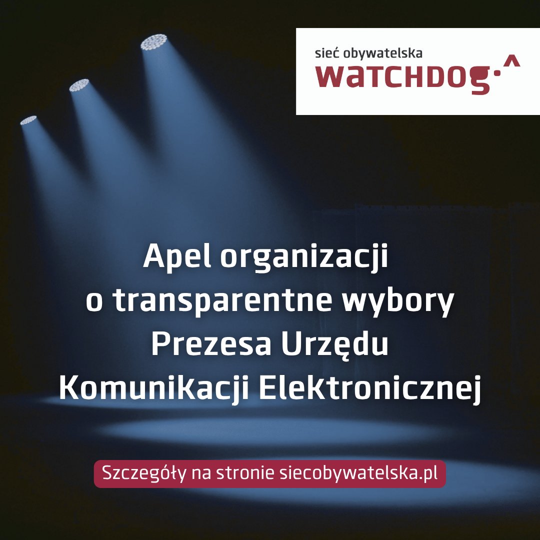 Watchdog Polska (@siecobywatelska) on Twitter photo Panie Ministrze <a href="/JanGrabiec/">Jan Grabiec</a> liczymy na pozytywne rozpatrzenie naszych propozycji. Szczegóły na stronie siecobywatelska.pl/prezes-uke/
P.S. Dzięki za inicjatywę <a href="/panoptykon/">Fundacja Panoptykon</a>. Panie Ministrze <a href="/JanGrabiec/">Jan Grabiec</a> liczymy na pozytywne rozpatrzenie naszych propozycji. Szczegóły na stronie siecobywatelska.pl/prezes-uke/
P.S. Dzięki za inicjatywę <a href="/panoptykon/">Fundacja Panoptykon</a>.