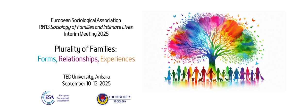 TEDÜ Sosyoloji (@tedusosyoloji) on Twitter photo The final program for the <a href="/ESA_Sociology/">European Sociological Association</a> RN13 Interim Meeting 2025, which will take place at <a href="/TED_Uni/">TED Üniversitesi</a> Ankara on September 10-12, is here!
We have 100 international presenters & 2 excellent keynote speakers.
Register as a participant until September 1: lnkd.in/drxQpRRj The final program for the <a href="/ESA_Sociology/">European Sociological Association</a> RN13 Interim Meeting 2025, which will take place at <a href="/TED_Uni/">TED Üniversitesi</a> Ankara on September 10-12, is here!
We have 100 international presenters & 2 excellent keynote speakers.
Register as a participant until September 1: lnkd.in/drxQpRRj