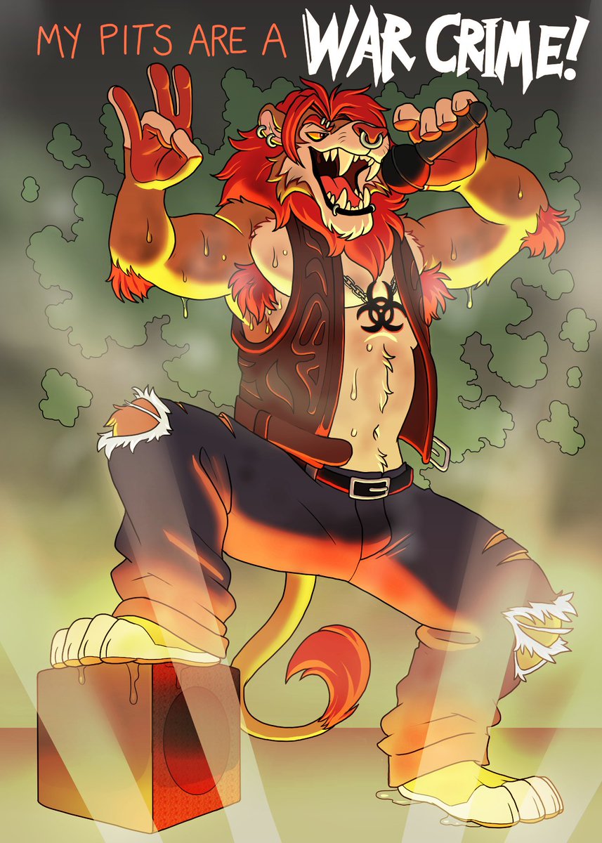 Crush Fouler, lead singer of Pit of Filth, singing his hit song "Kill You With Musk". He's banned from official venues for his fans' obsession with stink and mayhem, and because he keeps eating people. Listening to his music is a one way ticket to turning into a musky idiot