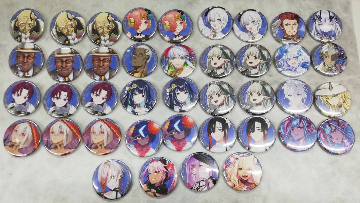 入荷情報】FGO 最新霊基召喚缶バッジが各種入荷しております