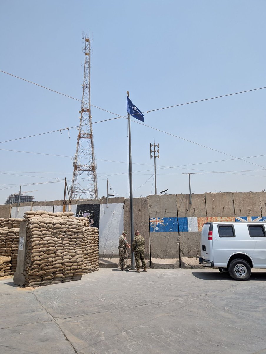 The security responsibility for Union III camp in Baghdad has officially transitioned from Operation Inherent Resolve (OIR) to NATO Mission Iraq (NMI) on 01 August 2025. As a symbol of this transition, the NATO flag has been raised over Union III camp.