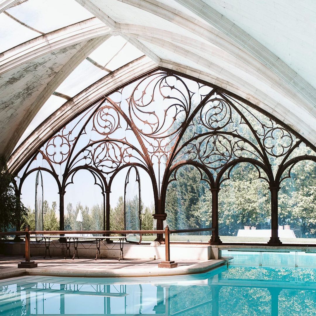 The Gothic Pool of Landa in Spain gives off Rivendell vibes.
A little bit of pool in the morning, secret council in the afternoon.