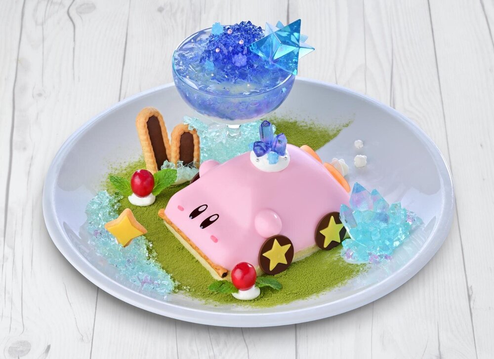 fashionpressnet's tweet photo. カービィカフェ、キラキラ流星Ver.の「くるまほおばりケーキ」＆ゆらめく空描いたライム香るドリンク - https://t.co/nHKvKy32uq https://t.co/i4ZmGpbwuE
