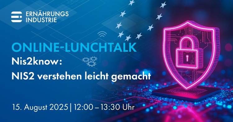 🔔 Reminder: NIS-2 kommt – Jetzt handeln!

Das Bundeskabinett hat im Juli die Umsetzung der NIS-2-Richtlinie beschlossen – der Countdown läuft. Viele Unternehmen der Ernährungsindustrie fallen unter den neuen Geltungsbereich und müssen sich auf deutlich strengere Anforderungen an