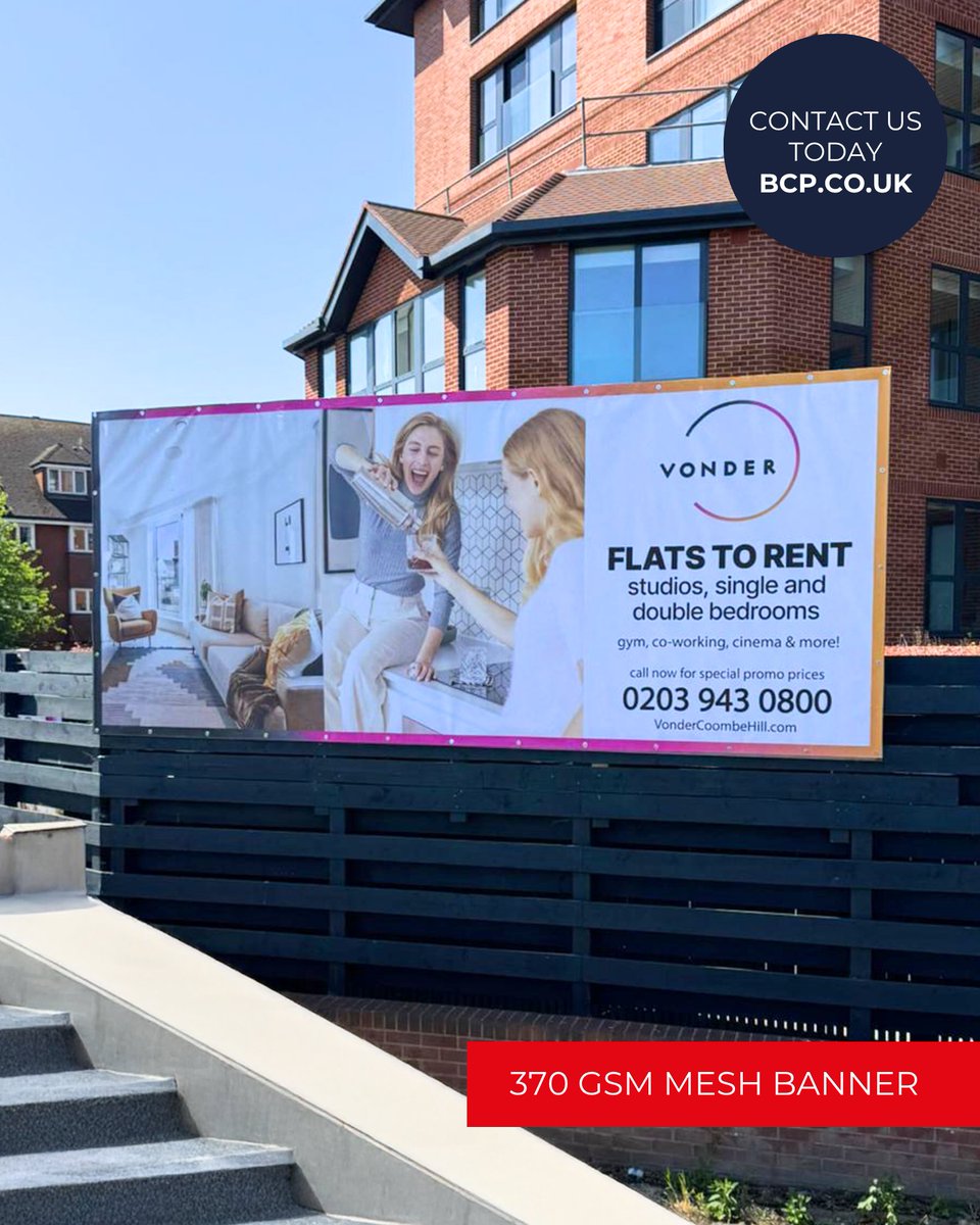 BCPMediaGroup's tweet image. Built to withstand the elements.

Our 370gsm mesh banners are designed for durability without compromising on visibility. Ideal for windy outdoor locations!

📞 Get in touch for a free quote today.

#MeshBanner #BCPMediaGroup