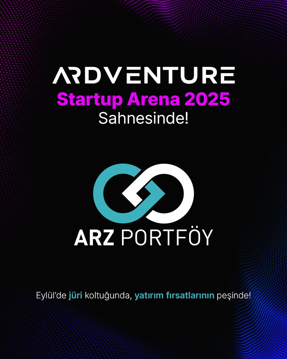 📢 Duyuruyoruz!
🎯 ARZ PORTFÖY, #StartupArena2025 sahnesinde hem jüri hem yatırımcı olarak yer alıyor.
🚀 Eylül’de Ankara’da, Türkiye’nin en iyi startuplarını birlikte keşfediyoruz!
🔗 startuparena.ardventure.com.tr