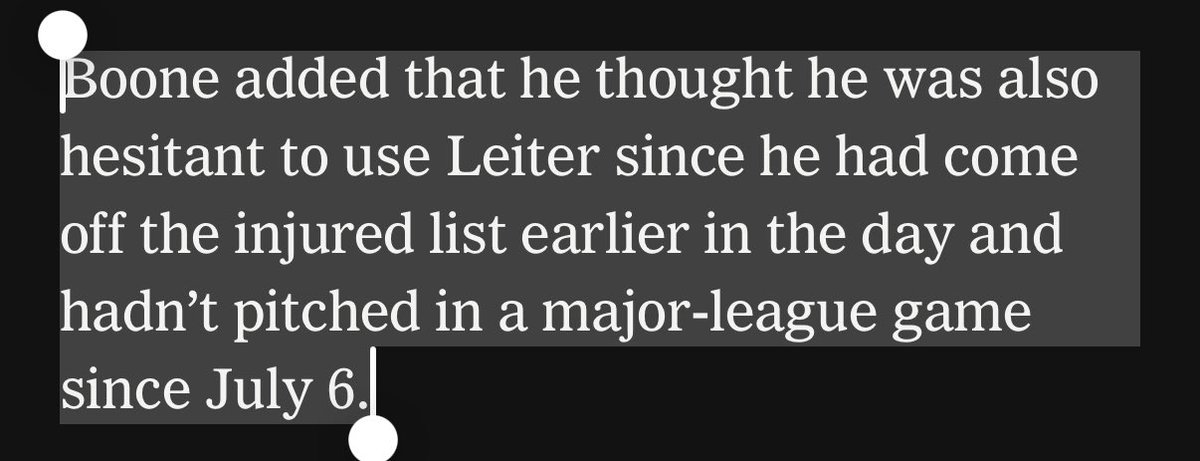 You come off the IL because you’re healthy and available to pitch. This makes no sense