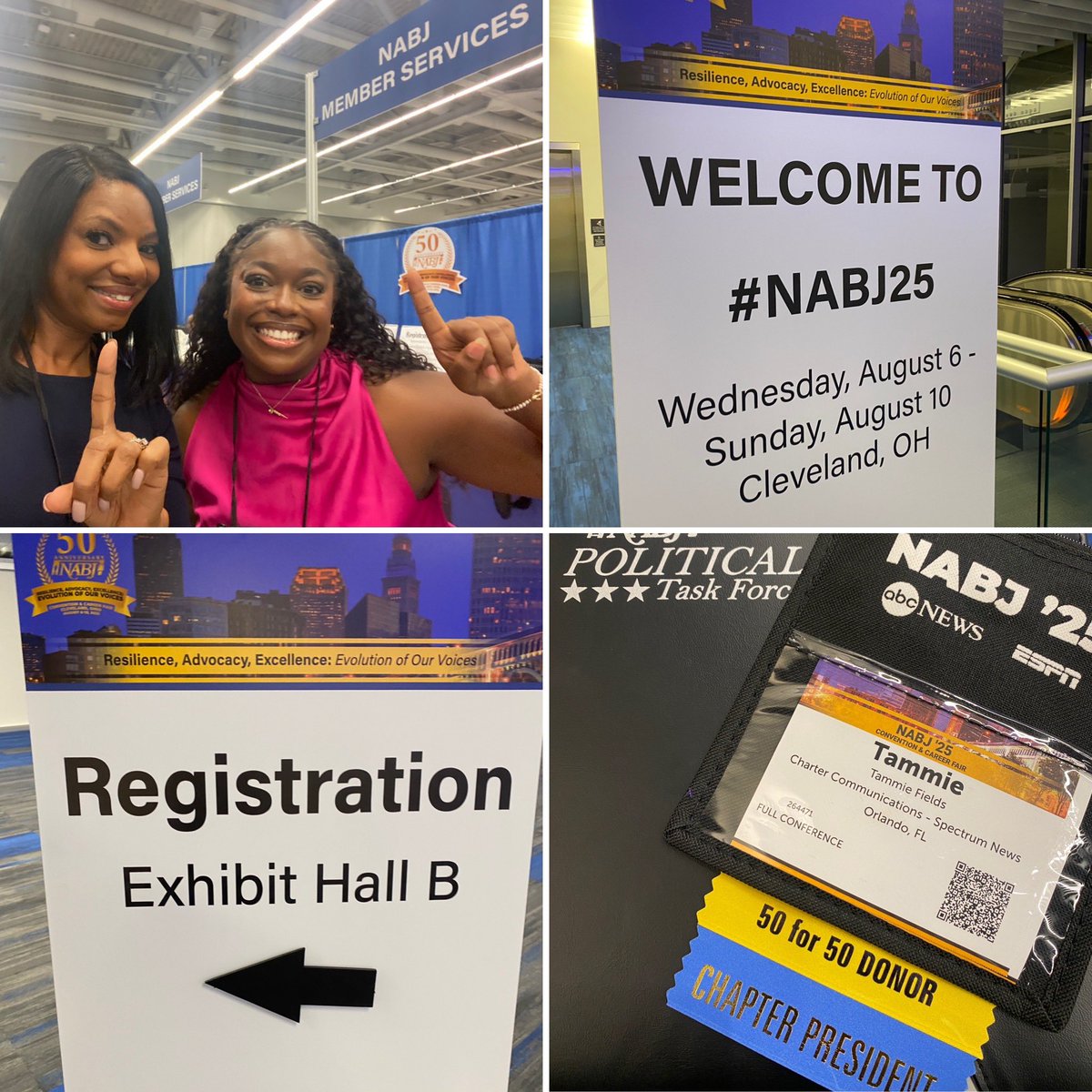 Tammie Fields (@tammiefields) on Twitter photo Yaaas! When you’re first 🏃🏾♀️in line to grab your <a href="/NABJ/">#NABJ Headquarters ✊🏾🖊️🎙️💻 📷 🎥 📝 🔈</a> badge for this year’s Convention & Career Fair in <a href="/TheCLE/">Destination Cleveland</a> Celebrating 50 Years! #LetsGo #NABJ25 <a href="/CFABJOrlando/">Central Florida Association of Black Journalists</a> Yaaas! When you’re first 🏃🏾♀️in line to grab your <a href="/NABJ/">#NABJ Headquarters ✊🏾🖊️🎙️💻 📷 🎥 📝 🔈</a> badge for this year’s Convention & Career Fair in <a href="/TheCLE/">Destination Cleveland</a> Celebrating 50 Years! #LetsGo #NABJ25 <a href="/CFABJOrlando/">Central Florida Association of Black Journalists</a>