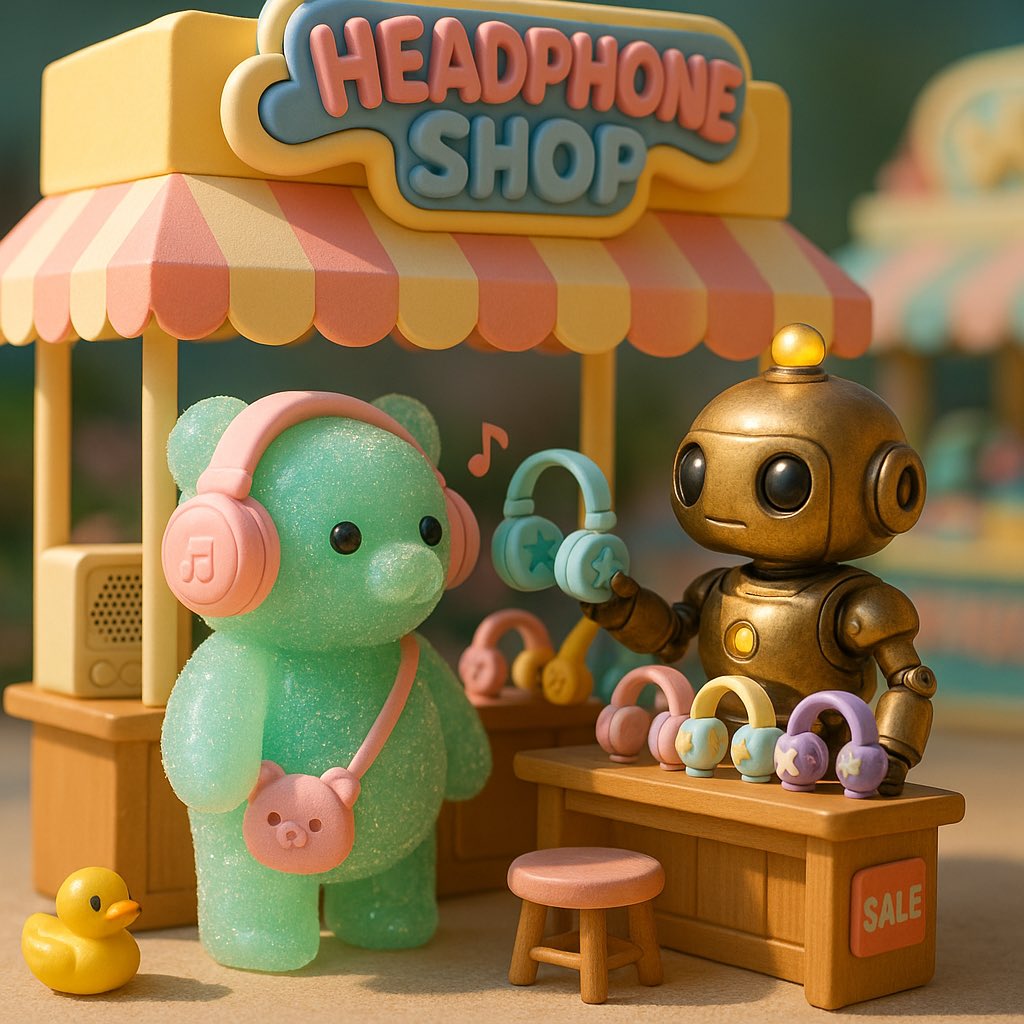 aolemoon's tweet photo. グミベアちゃんお買い物🛍.｡o
 #aiart #gummybear https://t.co/qvTwx0y013
