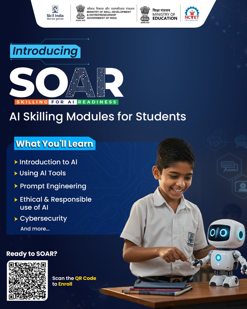 India is rapidly embracing the power of Artificial Intelligence to transform every sector. To prepare the youth for this new era, the Ministry of Skill Development and Entrepreneurship (MSDE), in collaboration with the Ministry of Electronics and Information Technology (MeitY),