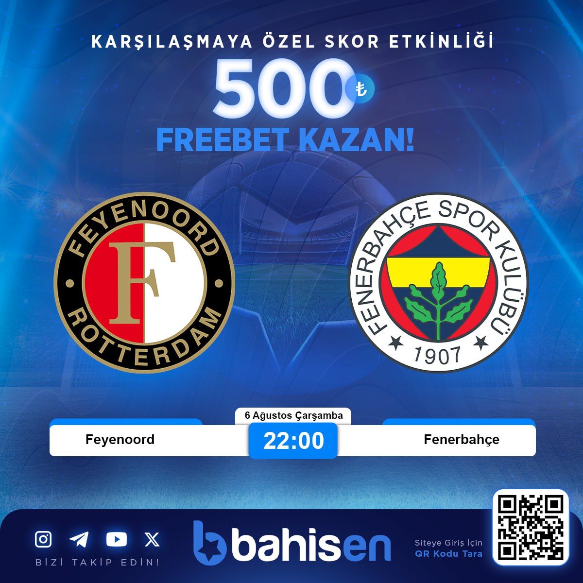 🔮 500₺ FREEBET BAHİSEN'DE SENİ BEKLİYOR!

❓ Maç tahminine güveniyor musun?

✔️ Feyenoord - Fenerbahçe maç skorunu doğru tahmin et.

❤️ Gönderiyi beğen , rt yap ve kullanıcı adını yoruma yaz.

📌 Güncel Giriş: t2m.co/Sosyalmedya

#Bahisen #Bahisengiriş