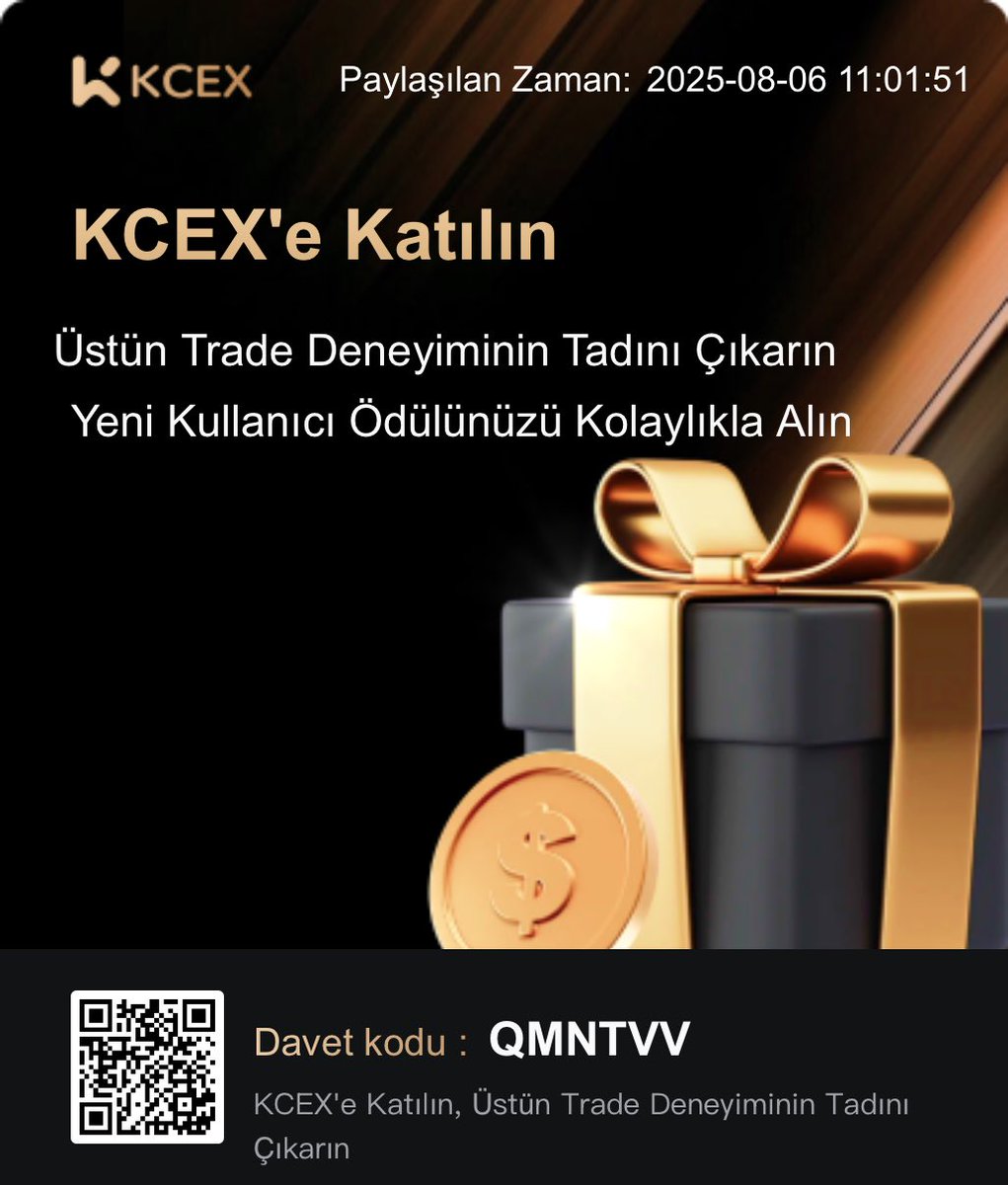 KCEX'e <a href="/KCEX_Turkey/">KCEX_TR</a> Benimle Katıl, piyasadaki en düşük oranların ve 1.000 USDT'ye kadar vadeli işlem deneme bonusu ile ücretsiz çekimlerin keyfini çıkarın! Davet kodum QMNTVV, hemen kaydolmak için tıkla:  kcex.io/register?invit…