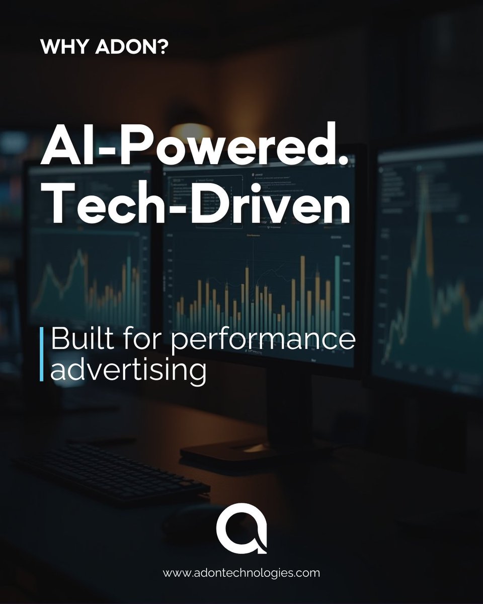 Adon_tech's tweet image. We are specialists in AI-powered advertising, smart systems that optimize and automate in real time.
#WhyADON #AIDrivenAdvertising #TechForGrowth #AdvertisingInnovation #PerformanceAdvertising