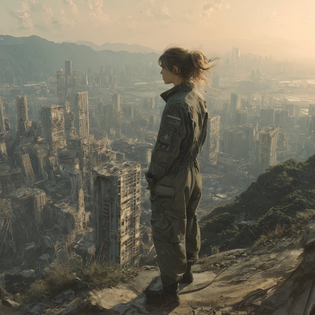 MorrowProject's tweet image. Lisa looking over the ruins of Seattle and thinking about the enormity of the task ahead.