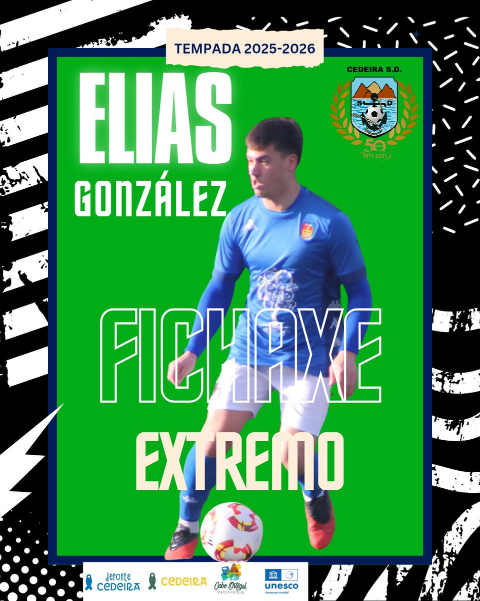 NOVA FICHAXE 🤍🖤👏✍️

🆕️ Tempada 2025-2026

👤Elías González González 
🏠 Narón
⚽️ Extremo-Mediapunta
➡️ C.D As Pontes

📝Elías dará moito xogo no ataque dos nosos.Extremo con descaro e con profundidade.

Moita sorte e benvido a tua casa
 🖤🤍🥰👏