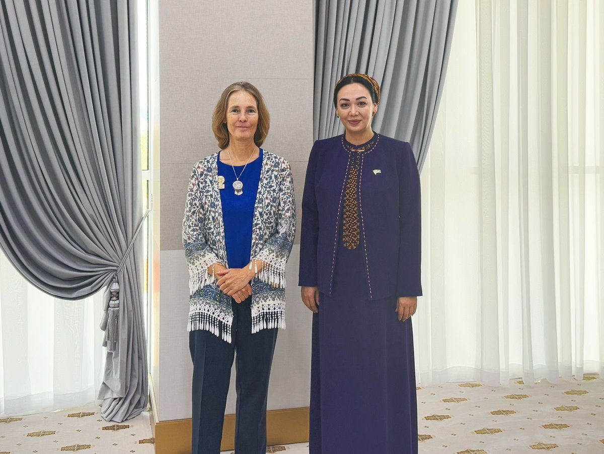 Held productive talks with the Chairperson of the #Turkmenistan Mejlis (Parliament), Dunyagozel Gulmanova, where I expressed <a href="/UNFPA/">UNFPA</a>’s commitment to strengthening cooperation and supporting national efforts to empower women &amp; youth and build #DemographicResilience #LLDC3