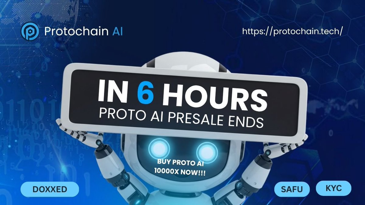 ProtoChainAI's tweet image. ⏳ 6 HOURS TO GO

The final sprint begins. 🏁
Only 6 hours left before the ProtoChain AI presale ends.

You’ve seen the hype.
You’ve seen us trending.
Now it’s time to move.

This is your last real shot at early entry.

Get in — before it’s too late. 🔥

pinksale.finance/launchpad/bsc/……