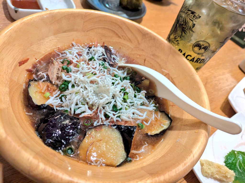 朝、食べたいと
思っていた
茄子の揚げ浸しと御対面！