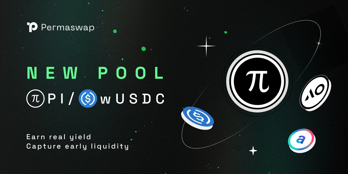 🚀 New Pool Live on Permaswap: PI / wUSDC 🌀

The $PI token is now fully transferable — and you can now swap it or provide liquidity directly on Permaswap.

✅ Earn real yield
✅ Capture early liquidity
✅ Tap into the value of $AR, $AO, and community tokens

🔁 Swap PI:
