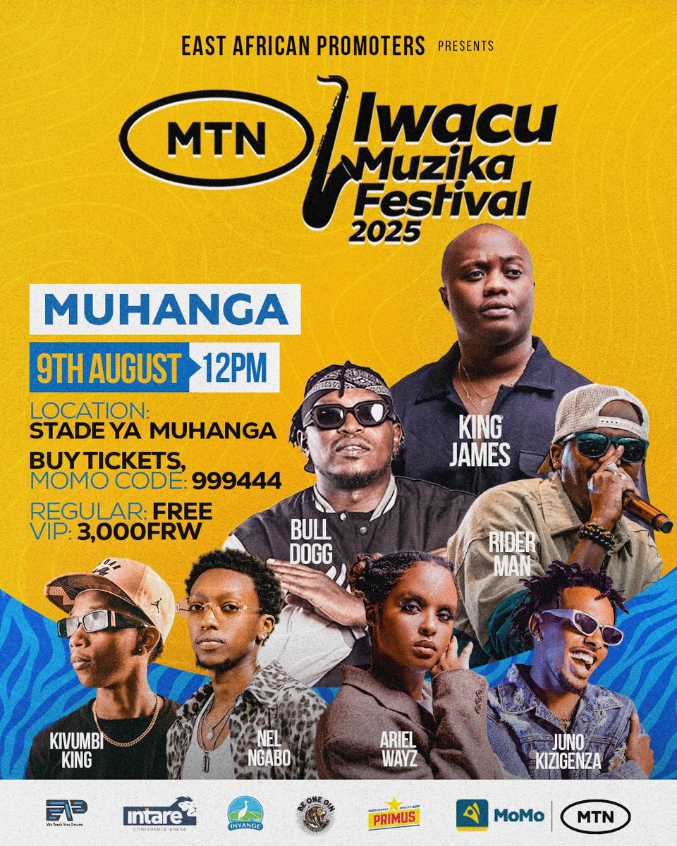 MUHANGA muri tayari? Mwitegure kuri uyu wa gatandatu kuri stade ya Muhanga gahunda ni show bigatinda. Ntuzacikwe na #MTNIwacuMuzika2025
