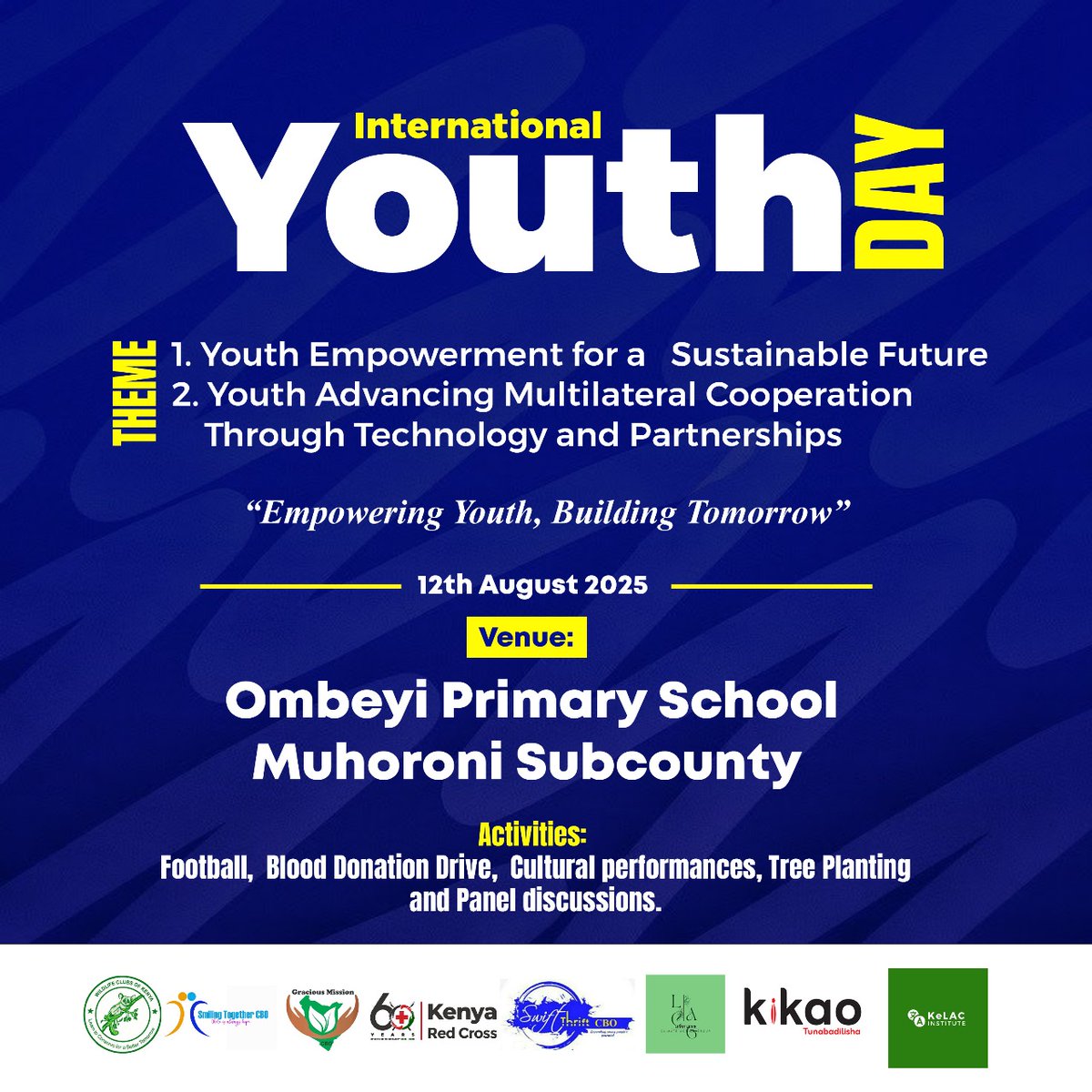 We are privileged to host youths and different organisations during the #InternationalYouthDay celebration at Ombeyi school on 12th August.
<a href="/Afuneh_Ke/">Fredrick Jæ Home</a> 
#IYD2025