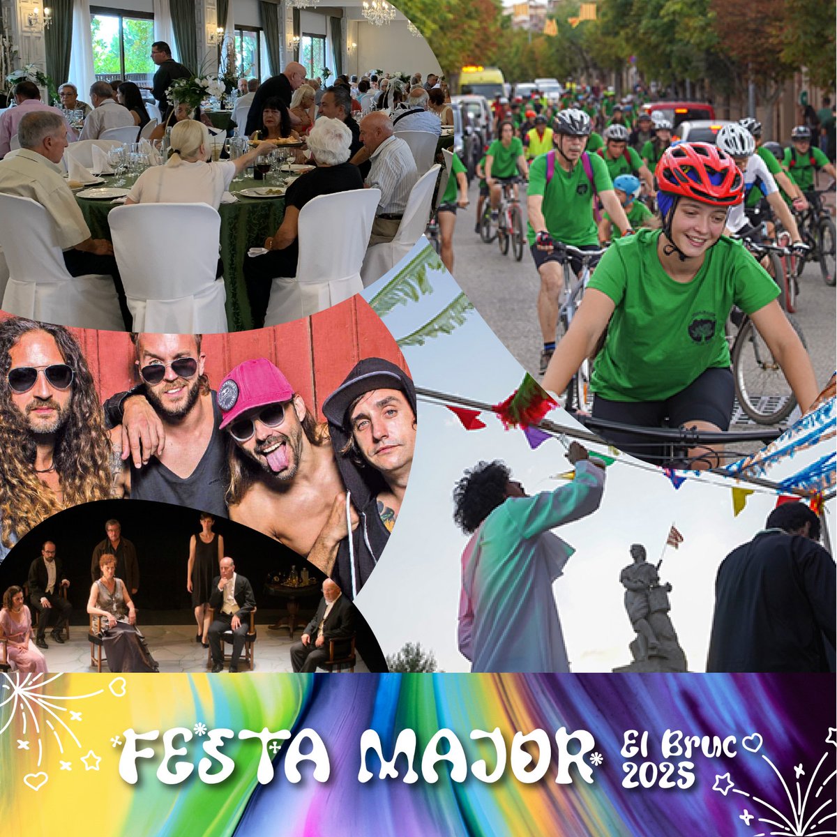 🌟☄✨💥FESTA MAJOR del Bruc 2025

📘Consulta el programa: bruc.cat/festamajor

Missa de Festa Major⛪
Dinar d’Homenatge a les persones grans🍽
Bicicletada popular🚴🏻‍
Correbars🕺🏻
Obra de teatre “L’inspector”🎭
Nit Jove amb el Big Mouthers covers i DJ Pablo Picon🔊

#FMELBRUC