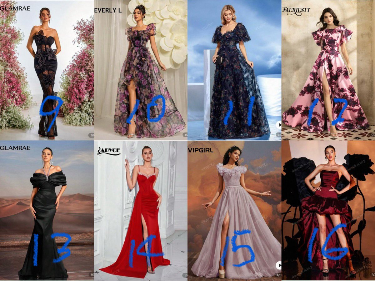 衣装選ぶの悩んでるので相談！
何番のドレスが似合うと思う？？👗