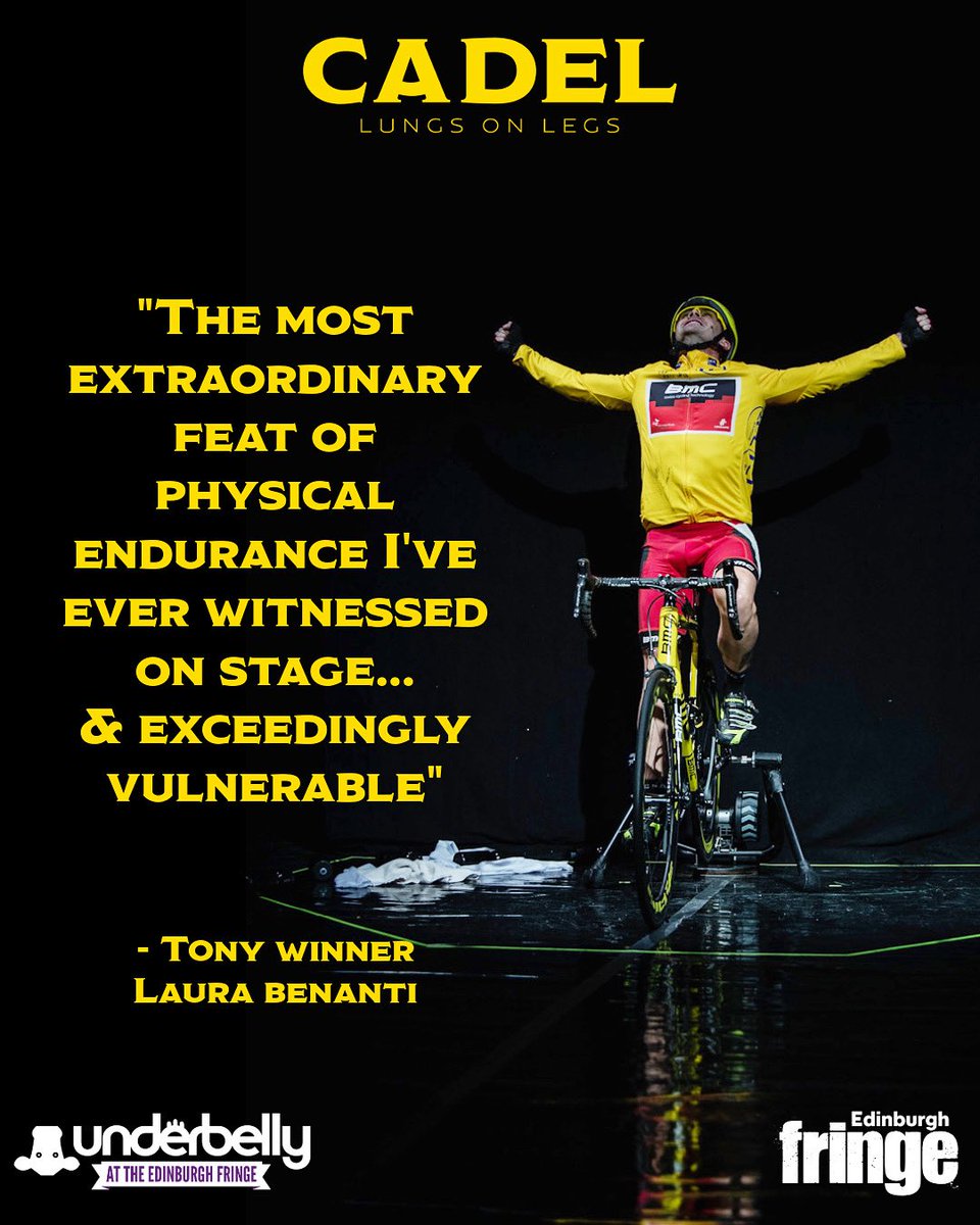 cadeltheplay's tweet photo. π€© βThe most extraordinary feat of physical endurance Iβve ever witnessed on stageβ¦ & exceedingly vulnerable.β - Tony Winner, #laurabenanti β¨
CADEL: Lungs On Legs at @underbellyedinburgh Cowgate 1pm! @edfringe
ποΈ https://t.co/dsVvcxMerr
#CadelPlay #LungsOnLegs #Edfringe https://t.co/vtn3CqdnYw