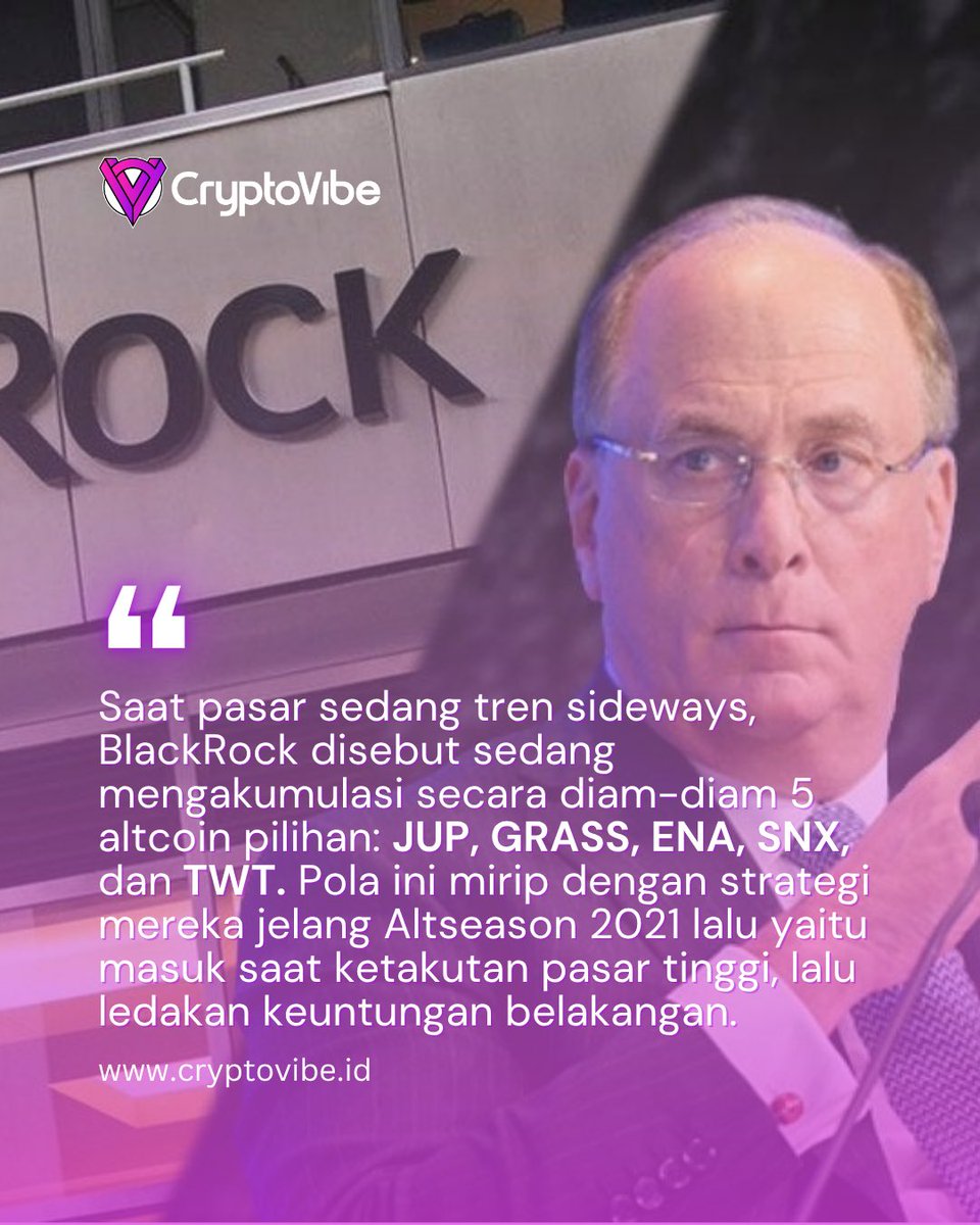 cryptovibe_id's tweet photo. Apakah kamu ikut akumulasi juga? Atau malah menunggu breakout lebih dulu? 

Tulis pilihan altcoin favoritmu dan strategi kamu di komentar!

#BlackRock #AltcoinSeason #CryptoWhales #JupiterJUP #GrassAI #EthenaENA #SynthetixSNX #TrustWalletToken
#CryptoIndonesia #InvestasiCrypto https://t.co/1RlQMqWS64
