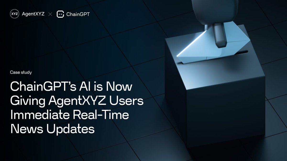 ChainGPT Ecosystem (@chaingpt_eco) on Twitter photo AgentXYZ traders now get real-time, AI-curated market news integrating ChainGPT.
→ News API integrated in just 1 day
→ Instant signals, no noise
→ Built directly into the AgentXYZ trading terminal
→ Real-time edge for every user
<a href="/AgentXYZ_ai/">AgentXYZ | Trading Terminal 🔺</a> wanted speed, clarity, and AgentXYZ traders now get real-time, AI-curated market news integrating ChainGPT.
→ News API integrated in just 1 day
→ Instant signals, no noise
→ Built directly into the AgentXYZ trading terminal
→ Real-time edge for every user
<a href="/AgentXYZ_ai/">AgentXYZ | Trading Terminal 🔺</a> wanted speed, clarity, and