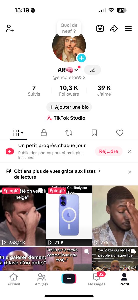 Je vend se compte TikTok monétiser