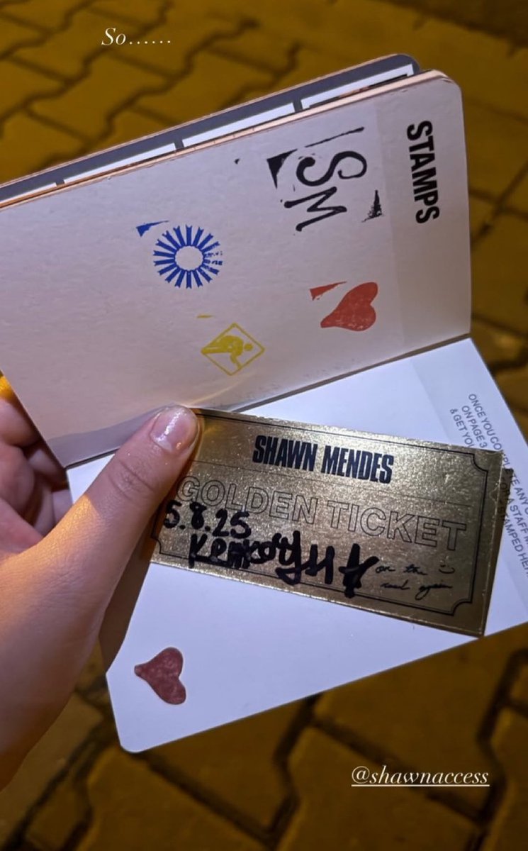 🚨 | Si tenéis el pasaporte y conseguís todos los sellos, tendréis la oportunidad de conseguir el ticket dorado para abrazar a Shawn.

Conseguir todos los sellos no te da el ticket automáticamente, es de forma aleatoria.