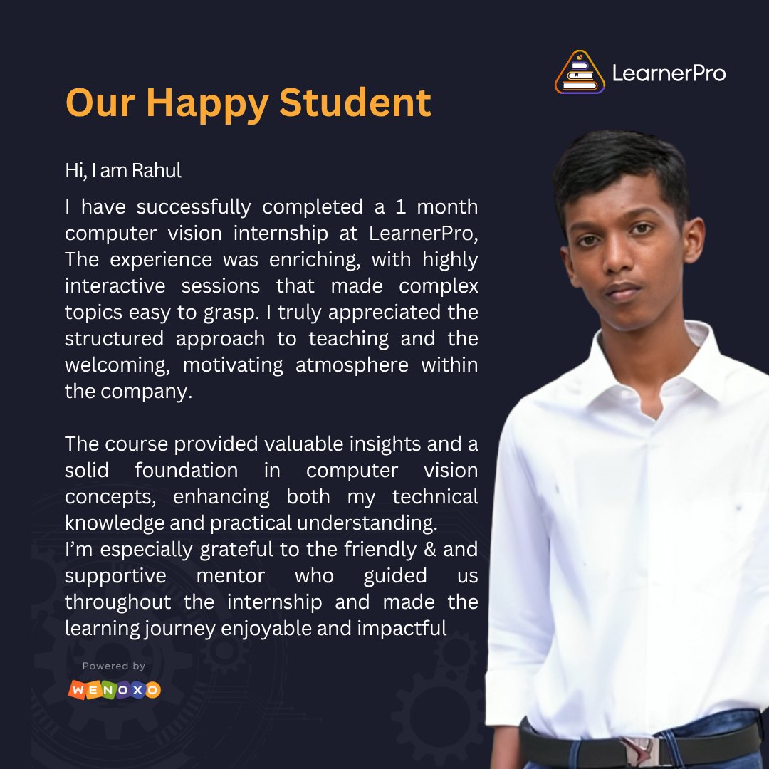 learnerPro2023's tweet image. Every expert was once a beginner. Rahul’s inspiring growth story proves how the right guidance can make learning impactful. #inspiredbylearnerpro #techjourney #internsuccess
