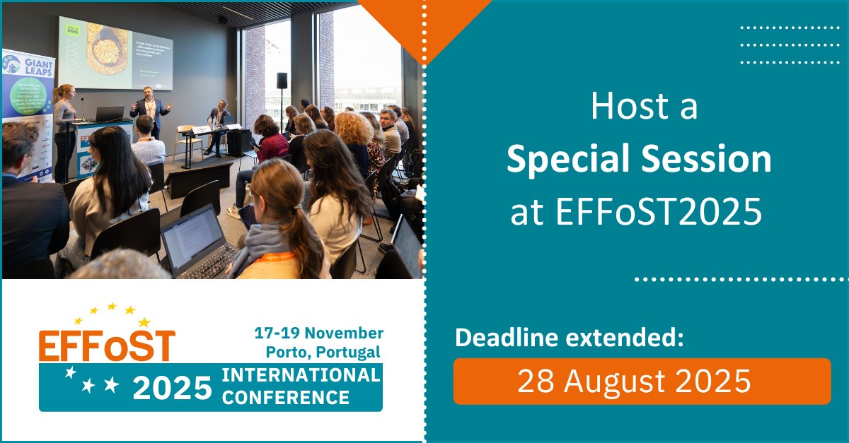 🚨 Deadline extension!

#EFFoST2025 offers EU projects and associations a unique opportunity to increase visibility and engage with a targeted audience by hosting a Special Session or participating in the EU Collaboration Corner.

🔗 Find out more here: ow.ly/ZiZi50WABx1