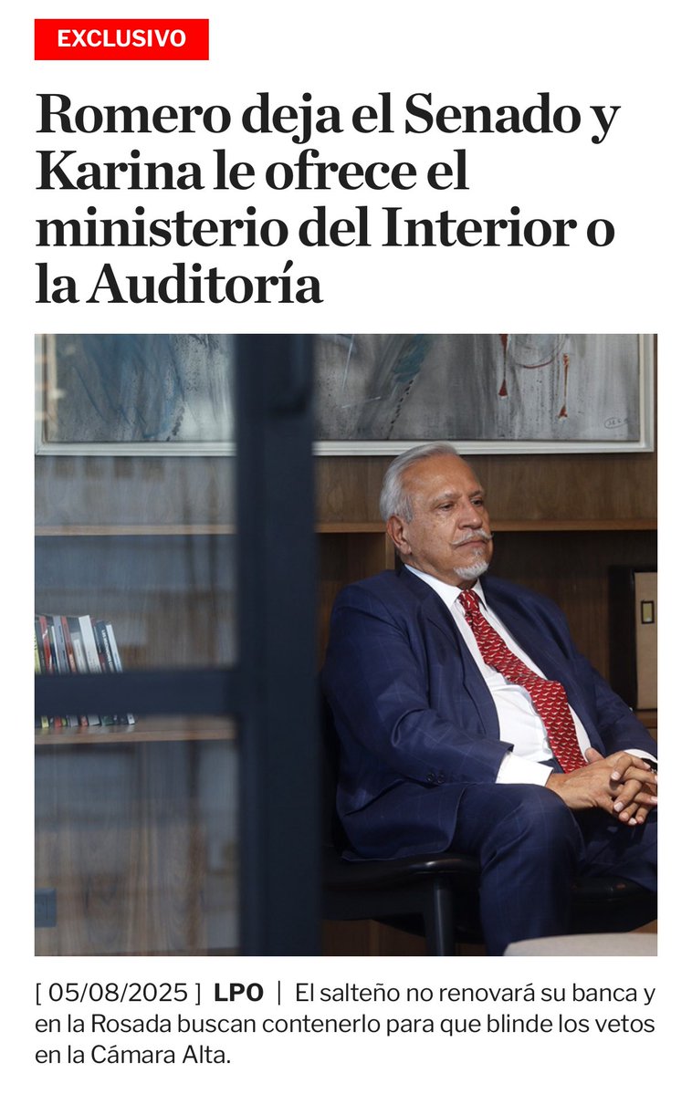 Oscar Correa (@oscarcorrea87) on Twitter photo Después del “retiro momentáneo” que anunció el senador y exgobernador de #Salta, <a href="/LPOArg/">La Política Online | Argentina</a> cuenta que haría <a href="/RomeroxSalta/">Juan Carlos Romero</a>. Después del “retiro momentáneo” que anunció el senador y exgobernador de #Salta, <a href="/LPOArg/">La Política Online | Argentina</a> cuenta que haría <a href="/RomeroxSalta/">Juan Carlos Romero</a>.