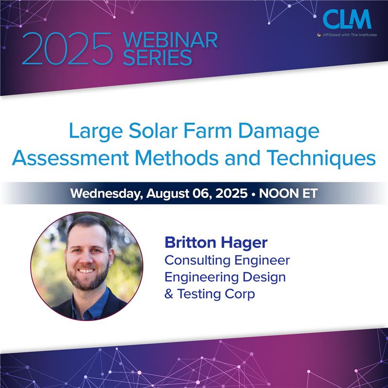 🚨 Last-Minute Alert! Join us TODAY, Tuesday, August 6 at 12PM ET for an essential webinar to help you stay ahead of the curve in renewable energy claims. Learn more: bit.ly/41vtAmu

#CLMWebinar #Insurance #ClaimsManagement #SolarEnergy